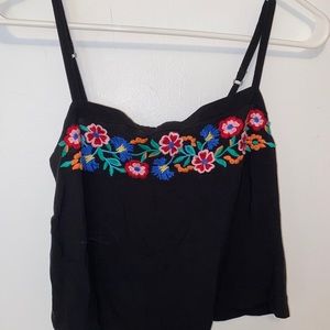 hollister flower cropped tank top